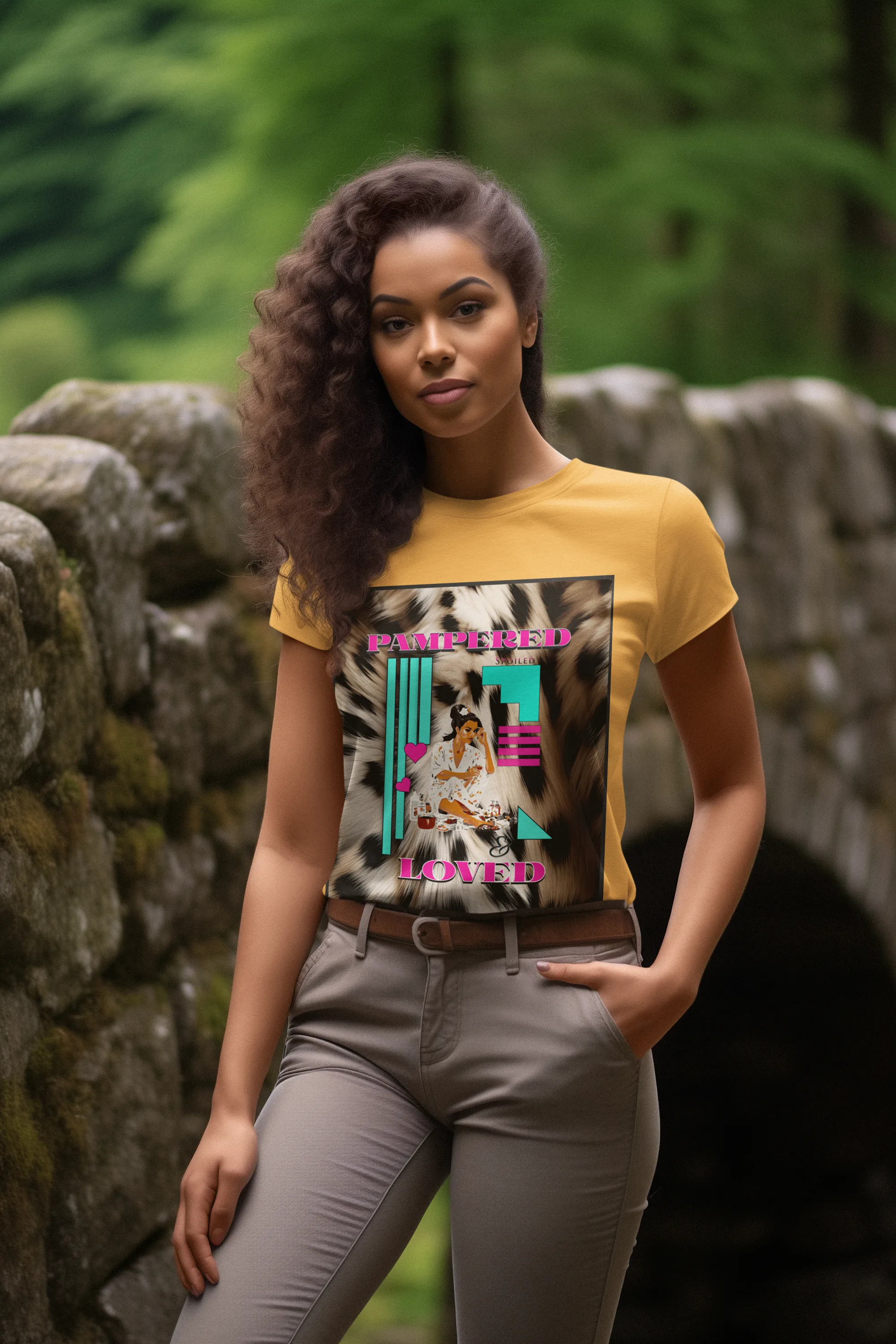 Leopard Print Pampered Spoiled and Loved T-Shirt