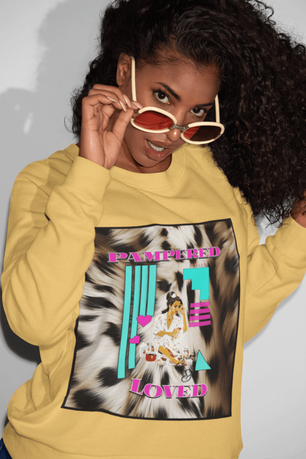 Leopard Print Pampered Spoiled and Loved Sweater - Image 5
