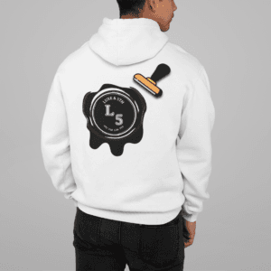 Luxe & 5TH Logo Black Stamp Hoodie